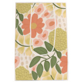 Hand-Drawn Floral Gift Bag – Whimsical Blooms ミディアムペーパーバッグ (裏面)