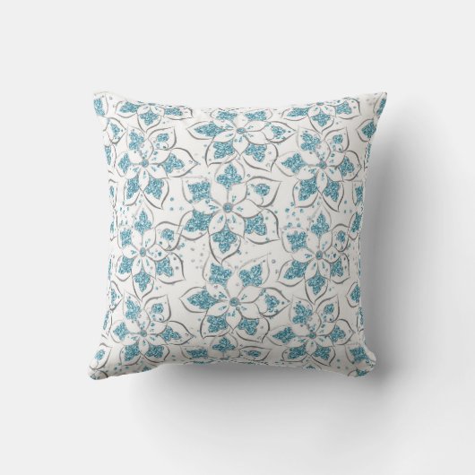 Hand-Drawn Floral Pattern クッション (裏面)