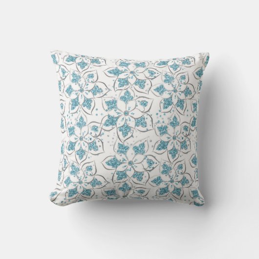 Hand-Drawn Floral Pattern クッション (正面)