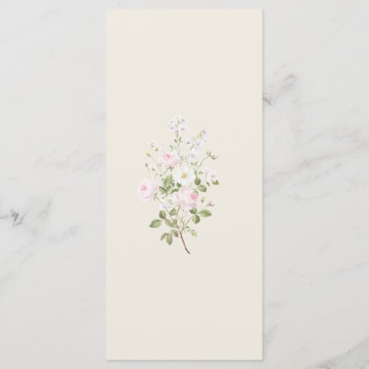 Hand Drawn Floral Summer Wedding Menu  メニュー (裏面)