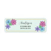 Hand-Drawn Flower Return Address Stickers ラベル (正面)