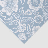 Hand-drawn Flowers,Blue Grey White Botanical Art 薄葉紙 (詳細)