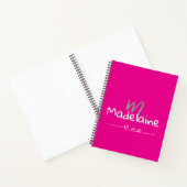 Hand Drawn Font Monogram Pink White ノートブック (内部)