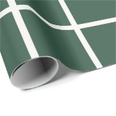 Hand Drawn Forest Green and White Grid Holiday ラッピングペーパー (ロールコーナー)