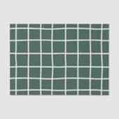 Hand Drawn Forest Green and White Grid Holiday 薄葉紙 (正面)