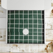 Hand Drawn Forest Green and White Grid Holiday 薄葉紙