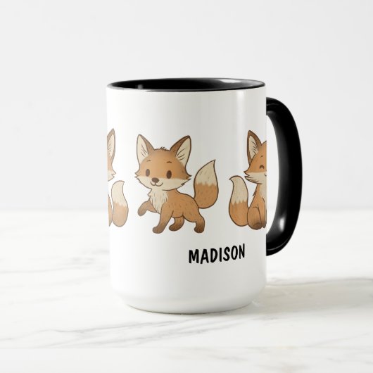 Hand Drawn Fox Custom Cute マグカップ (正面右)