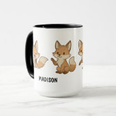Hand Drawn Fox Custom Cute マグカップ (正面左)