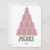 Hand-drawn frame modern pink Merry Christmas シーズンカード (裏面)