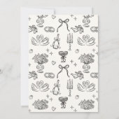 hand drawn frame with bow wedding invitation 招待状 (裏面)