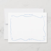 Hand Drawn French Blue Whimsical Personalized ノートカード (正面)