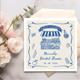 Hand Drawn Fresh Off the Market Bridal Shower スタンダードカクテルナプキン