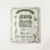 Hand Drawn Fresh Off the Market Bridal Shower タペストリー (正面)