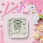 Hand Drawn Fresh Off the Market Bridal Shower ペーパープレート (パーティー)