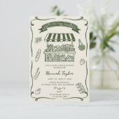 Hand Drawn Fresh Off the Market Bridal Shower 招待状 (スタンド正面)