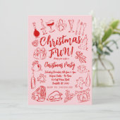 Hand Drawn Friendsmas Christmas Party Invitation 招待状 (スタンド正面)