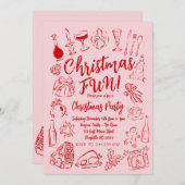 Hand Drawn Friendsmas Christmas Party Invitation 招待状 (正面/裏面)