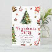 Hand Drawn Friendsmas Party Invitation 招待状 (スタンド正面)