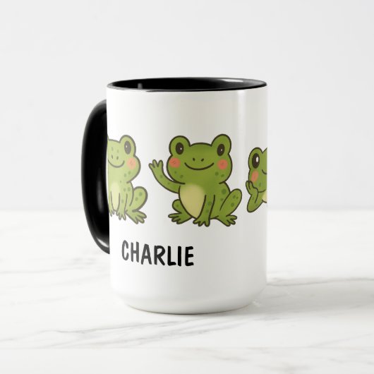 Hand Drawn Frog Custom Cute マグカップ (正面左)