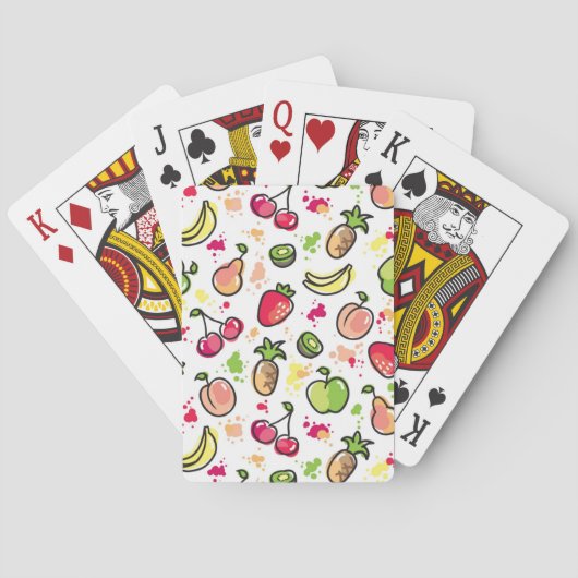 hand drawn fruits pattern トランプ (裏面)
