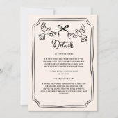 Hand drawn Funky Doodle Wedding Details 招待状 (正面)