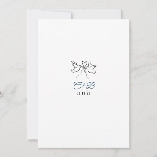 Hand Drawn Funky Whimsical Rehearsal Dinner 招待状 (裏面)