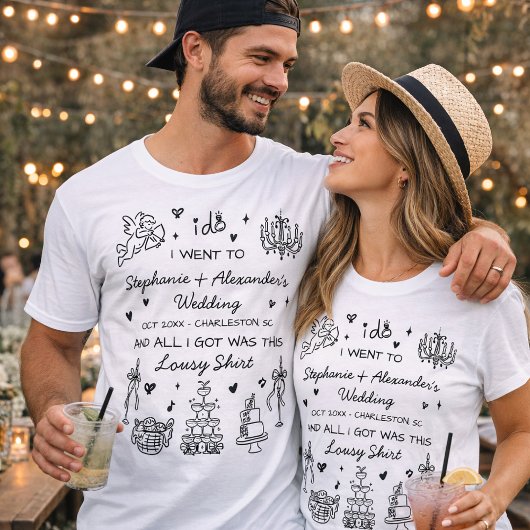 Hand Drawn Funny Custom Wedding Favor Merch Tシャツ