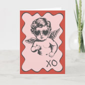 Hand Drawn Funny Romantic Cupid XO Valentines Day シーズンカード (正面)
