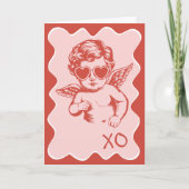 Hand Drawn Funny Romantic Cupid XO Valentines Day シーズンカード (正面)