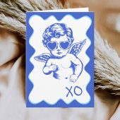 Hand Drawn Funny Romantic Cupid XO Valentines Day シーズンカード