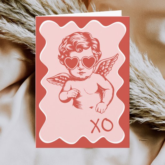 Hand Drawn Funny Romantic Cupid XO Valentines Day シーズンカード