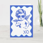 Hand Drawn Funny Romantic Cupid XO Valentines Day シーズンカード (正面)