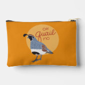 Hand-Drawn Gambel's Quail "Oh Quail No"  アクセサリーポーチ (裏面)