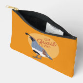 Hand-Drawn Gambel's Quail "Oh Quail No"  アクセサリーポーチ (見開き)