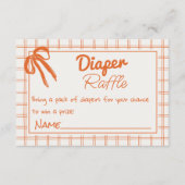 Hand Drawn Gingham Bow Neutral Diaper Raffle   エンクロージャーカード (正面)