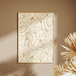 Hand Drawn Ginkgo Japanese Boho Japandi Botanical ポスター