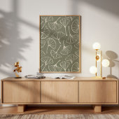Hand Drawn Ginkgo Japanese Green Japandi Botanical ポスター