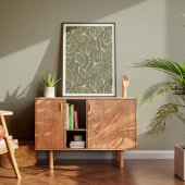 Hand Drawn Ginkgo Japanese Green Japandi Botanical ポスター