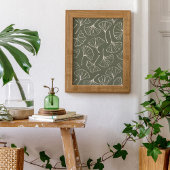 Hand Drawn Ginkgo Japanese Green Japandi Botanical ポスター