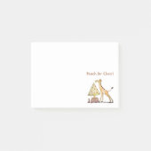 Hand-Drawn Giraffe Christmas Tree Art ポストイット (正面)