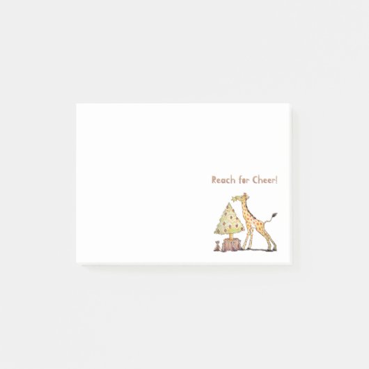 Hand-Drawn Giraffe Christmas Tree Art ポストイット (正面)