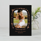 Hand Drawn Grad Announcement Foil Card with Photo  箔招待状 (立ち正面)