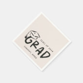 Hand-Drawn Graduation Cap Doodle Handwritten  スタンダードカクテルナプキン (角)