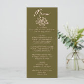  Hand Drawn Grasslands Cream Floral Wedding Menu  メニュー (スタンド正面)