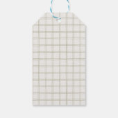 Hand Drawn Green Bow Gingham Neutral Baby Shower ギフトタグ (裏面)