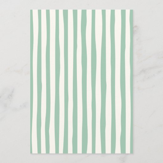 Hand Drawn Green Clover & Stripes St Patrick's Day 招待状 (裏面)