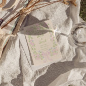 Hand Drawn Green Pink Bow Floral Photo Wedding セーブザデート