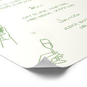 Hand Drawn Green Wedding Cin Cin Bar  ポスター (角)