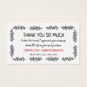 Hand-Drawn Greenery Coupon Code Small Business (正面)