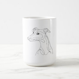 Hand Drawn Greyhound Line Art - Minimalist Design コーヒーマグカップ
